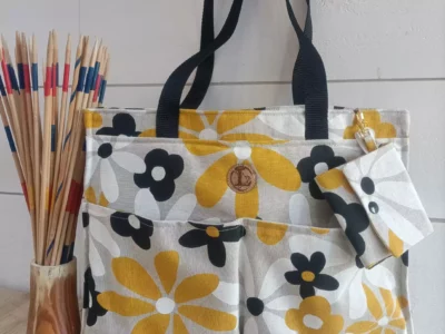Sac cabas fleuri en coton