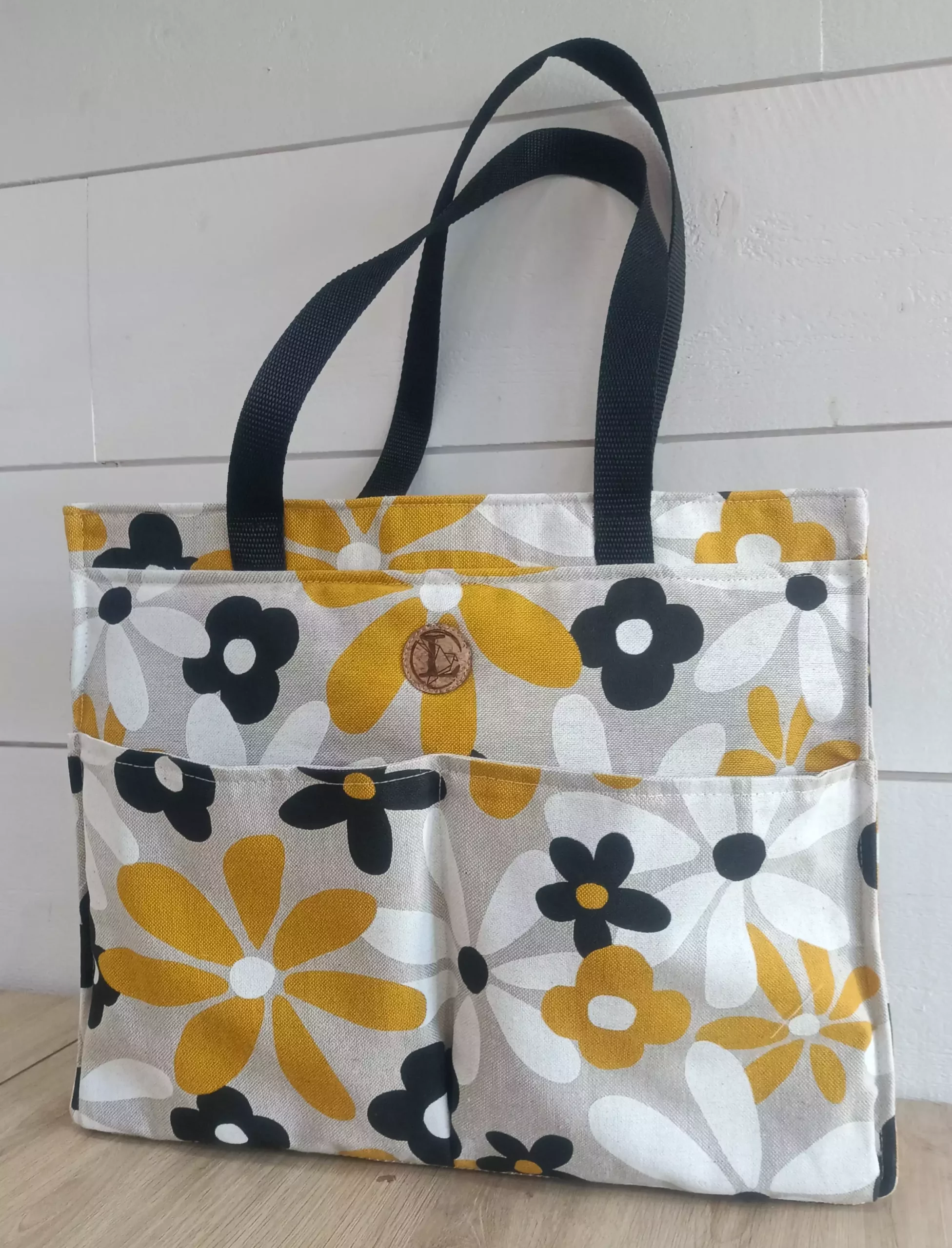 Sac cabas fleuri en coton – Image 2