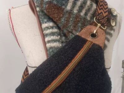 Sac Banane effet laine bouillie douce et en liège